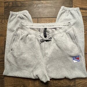 Lululemon X NHL New York Rangers Grey Fleece Jogger Sweatpants Mens XL